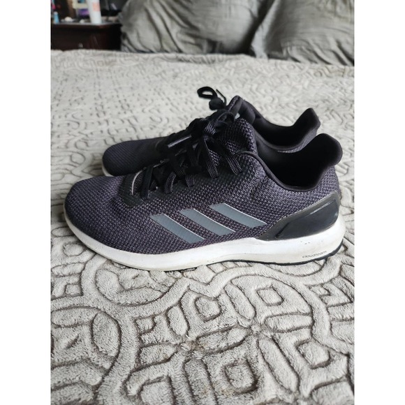 Adidas cloud foam dark gray black sneakers 8,5 - Picture 2 of 5